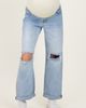 PinkBlush PinkBlush Open Knee Cuffed Boyfriend Fit Maternity Jeans - 3