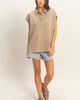PinkBlush PinkBlush Pigment Dye Sleeveless Polo Oversized Top - 5