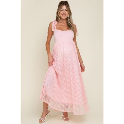 PinkBlush PinkBlush Pink Sleeveless Lace Maxi Dress