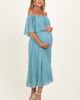 PinkBlush PinkBlush Pleated Off Shoulder Flounce Midi Dress - 3