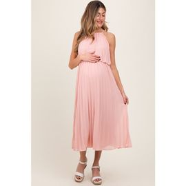 PinkBlush PinkBlush Pleated Woven Midi Dress 