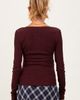 PinkBlush PinkBlush Pointelle Knit Lace Trim Square Neck Top - 2