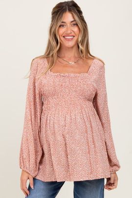 PinkBlush PinkBlush Printed Smocked Tunic Top