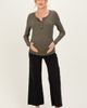 PinkBlush PinkBlush Raw Hem Crop Wide Leg Maternity Jeans - 2