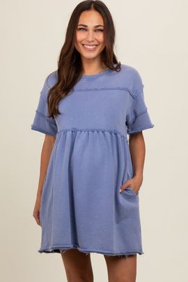 PinkBlush PinkBlush Raw Hem Short Sleeve Dress