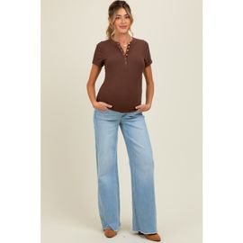 PinkBlush PinkBlush Raw Hem Wide Leg Maternity Jeans