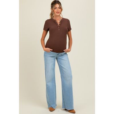 PinkBlush PinkBlush Raw Hem Wide Leg Maternity Jeans