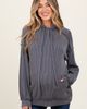 PinkBlush PinkBlush Ribbed Front Pocket Drawstring Hoodie - 1
