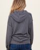 PinkBlush PinkBlush Ribbed Front Pocket Drawstring Hoodie - 4