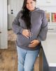 PinkBlush PinkBlush Ribbed Front Pocket Drawstring Hoodie - 5