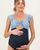 PinkBlush PinkBlush Ribbed Front Tie Cutout Ruched Maternity Swimsuit - 1