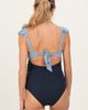 PinkBlush PinkBlush Ribbed Front Tie Cutout Ruched Maternity Swimsuit - 4
