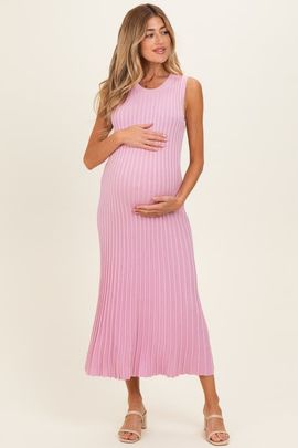 PinkBlush PinkBlush Ribbed Knit Sleeveless Maxi Dress 