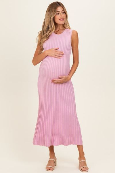 PinkBlush PinkBlush Ribbed Knit Sleeveless Maxi Dress 