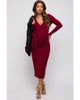 PinkBlush PinkBlush Ribbed Long Sleeve Wrap Dress - 1