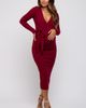PinkBlush PinkBlush Ribbed Long Sleeve Wrap Dress - 2