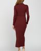PinkBlush PinkBlush Ribbed Mock Neck Side Slit Maxi Dress - 3