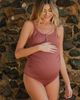 PinkBlush PinkBlush Ribbed Snap Front One-Piece Maternity Swimsuit - 2