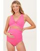 PinkBlush PinkBlush Ribbed Twist Front Cutout Two Piece Maternity Swimsuit  - 1