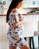 PinkBlush PinkBlush Rose Print Ruffle Fitted Maternity Dress - 5