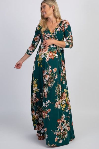 PinkBlush PinkBlush Rose Print Sash Tie Maxi Dress