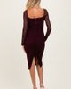 PinkBlush PinkBlush Ruched Lace Sleeve Midi Dress - 4