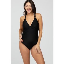 PinkBlush PinkBlush Ruched Side Strappy Cross Back One Piece Swimsuit