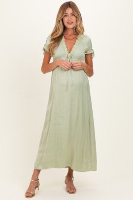 PinkBlush PinkBlush Satin Lace Detail Maxi Dress