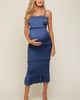 PinkBlush PinkBlush Satin Smocked Fitted Maxi Dress - 4