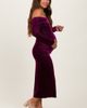 PinkBlush PinkBlush Shiny Velour Off Shoulder Midi Dress - 2