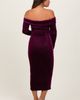 PinkBlush PinkBlush Shiny Velour Off Shoulder Midi Dress - 3
