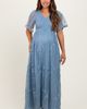 PinkBlush PinkBlush Smocked Top Lace Maxi Dress - 1