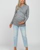 PinkBlush PinkBlush Soft Heathered Draped Wrap Nursing Top - 2