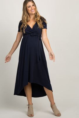PinkBlush PinkBlush Solid Hi-Low Wrap Dress