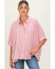 PinkBlush PinkBlush Striped Button Up Dolman Top - 1
