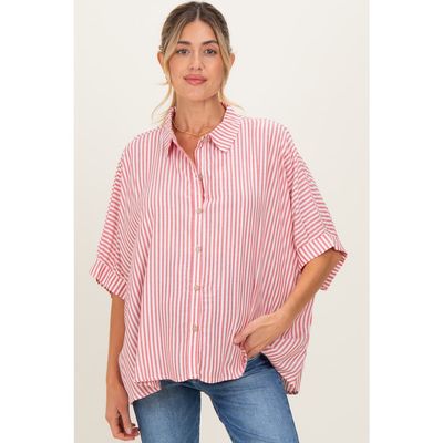 PinkBlush PinkBlush Striped Button Up Dolman Top