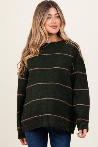 PinkBlush PinkBlush Striped Drop Shoulder Sweater