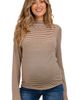 PinkBlush PinkBlush Striped High Neck Long Sleeve Top - 1