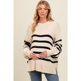 PinkBlush PinkBlush Striped Oversized Side Slit Sweater