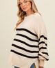 PinkBlush PinkBlush Striped Oversized Side Slit Sweater - 2