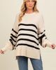 PinkBlush PinkBlush Striped Oversized Side Slit Sweater - 3