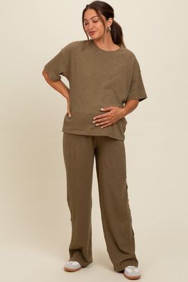 PinkBlush PinkBlush Textured Knit Oversized Tee And Pants Set