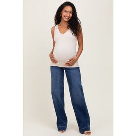PinkBlush PinkBlush Trouser Hem Wide Leg Maternity Jeans