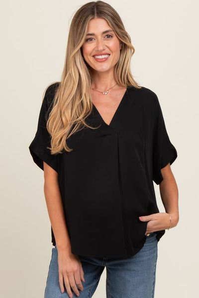 PinkBlush PinkBlush V-Neck Pin-Tuck Detail Top