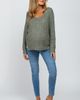 PinkBlush PinkBlush V-Neck Side Slit Thick Knit Sweater - 4