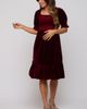 PinkBlush PinkBlush Velvet Smocked Puff Sleeve Dress - 2