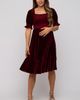 PinkBlush PinkBlush Velvet Smocked Puff Sleeve Dress - 5