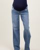 PinkBlush PinkBlush Vintage Wash Raw Hem Wide Leg Maternity Jeans - 2