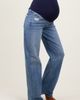 PinkBlush PinkBlush Vintage Wash Raw Hem Wide Leg Maternity Jeans - 3