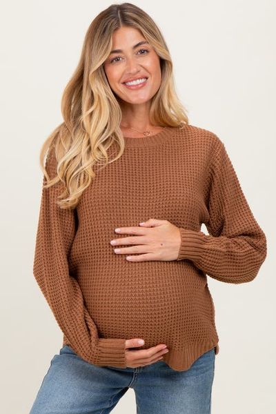 PinkBlush PinkBlush Waffle Knit Rounded Hem Sweater